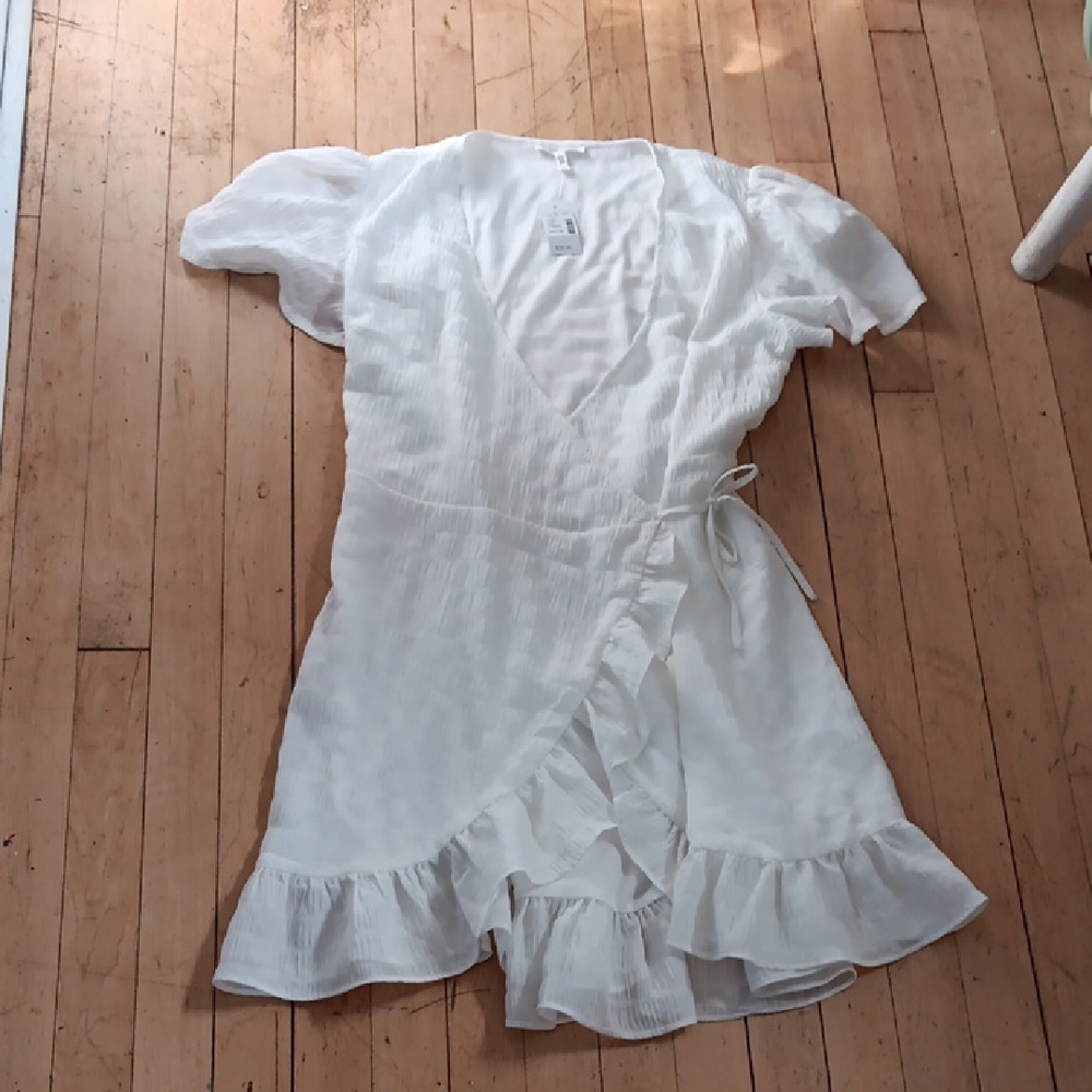 Maurices White Ruffle Mini Dress